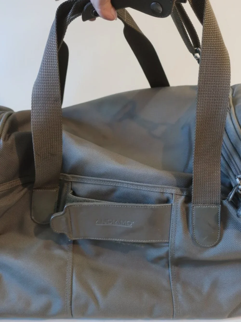 Mens Andiamo Gray Large Nylon Duffel/Travel Bag